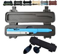 xotoa Bolígrafo táctico deslizante impreso en 3D con estuche, herramienta de escritura creativa(Blue,2pcs)