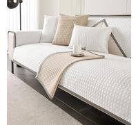 xotoa Cojín refrescante for sofá de Seda Helada, partículas de Silicona Antideslizante, Suave y Transpirable, Lavable a máquina y a Mano(White,90 * 120cm)