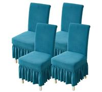 xotoa Estas Fundas for sillas de Banquetes presentan un diseño Tipo Falda, lo Que Las Hace Ideales for hogares, hoteles y Bodas.(Emerald Green,4 Set)