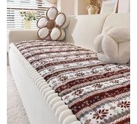 xotoa Funda De Sofá De Terciopelo Engrosado, Funda Protectora Antideslizante for Sofá De Tres Asientos, Matriz De Puntos De Silicona Antideslizante Y Antideslizante(Brown,27.5x94.5 Inch)