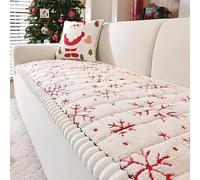 xotoa Funda De Sofá De Terciopelo Engrosado, Funda Protectora Antideslizante for Sofá De Tres Asientos, Matriz De Puntos De Silicona Antideslizante Y Antideslizante(Off-White,27.5x59 Inch)