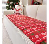 xotoa Funda De Sofá De Terciopelo Engrosado, Funda Protectora Antideslizante for Sofá De Tres Asientos, Matriz De Puntos De Silicona Antideslizante Y Antideslizante(Red,27.5x70.8 Inch)