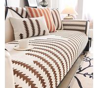 xotoa Funda De Sofá Geométrica Jacquard, Partículas De Silicona Antideslizantes for Un Ajuste Seguro, Resistente A Los Arañazos Y Al Desgaste(Khaki,35.4x63 in/90x160cm)