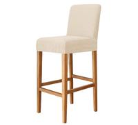 xotoa Funda de Terciopelo elástico for Taburete de Bar, Funda for Taburete Alto con Respaldo bajo(101#Beige,4pcs)