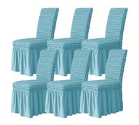 xotoa Funda elástica for Silla de Comedor con diseño de Falda Plisada for una fijación Antideslizante(#8,6 Set)