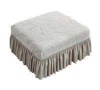 xotoa Funda elástica Rectangular for otomana de Cuatro Estaciones con faldón - for Sala de Estar y Dormitorio(Light Gray)