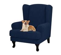 xotoa Funda for Silla con Respaldo Alto Dividido, diseño de Textura Jacquard y Cierre Flexible en los Bordes; Ideal for diversas situaciones.(Navy Blue)