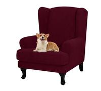 xotoa Funda for Silla con Respaldo Alto Dividido, diseño de Textura Jacquard y Cierre Flexible en los Bordes; Ideal for diversas situaciones.(Burgundy)