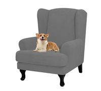 xotoa Funda for Silla con Respaldo Alto Dividido, diseño de Textura Jacquard y Cierre Flexible en los Bordes; Ideal for diversas situaciones.(Light Gray)