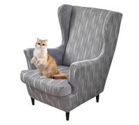 xotoa Funda for Silla con Respaldo Alto Dividido y Borde Inferior Antideslizante, protección Total.(Light Gray)