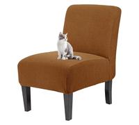 xotoa Funda for Silla de Jacquard de Color Liso, Tejido elástico Mixto, Resistente a Las Arrugas y fácil de Limpiar.(Dark Coffee,2pcs)