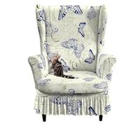 xotoa Funda for sillón orejero con faldón - 2 Piezas, Lavable a máquina for hogares con Mucho Movimiento(14)