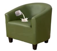 xotoa Funda for sillón Tipo Barril - Cuero sintético Impermeable, Protector for sillón con Brazos(Green 1)