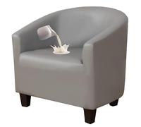 xotoa Funda for sillón Tipo Barril - Cuero sintético Impermeable, Protector for sillón con Brazos(Light Gray)