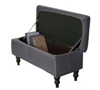 xotoa Funda Rectangular for Taburete de Almacenamiento, Tejido elástico, Borde Inferior Antideslizante y diseño con Banda elástica Extra Holgada(Dark Gray,Large)