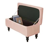 xotoa Funda Rectangular for Taburete de Almacenamiento, Tejido elástico, Borde Inferior Antideslizante y diseño con Banda elástica Extra Holgada(Pink,Medium)