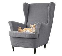 xotoa Funda Transpirable for sillón orejero, Tejido de Punto Agradable for la Piel, diseño Antideslizante de Dos Piezas, Ideal for múltiples situaciones.(Dark Gray)