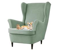 xotoa Funda Transpirable for sillón orejero, Tejido de Punto Agradable for la Piel, diseño Antideslizante de Dos Piezas, Ideal for múltiples situaciones.(Green)