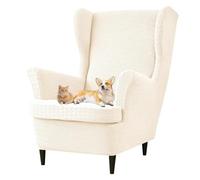 xotoa Funda Transpirable for sillón orejero, Tejido de Punto Agradable for la Piel, diseño Antideslizante de Dos Piezas, Ideal for múltiples situaciones.(Beige)