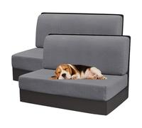 xotoa Fundas de Repuesto for Cojines de sofás de autocaravanas - Poliéster - Spandex, se Mantienen en su Lugar, fácil Mantenimiento(Dark Gray,2pcs)