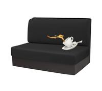 xotoa Fundas Impermeables for Cojines de Comedor de autocaravanas, Suaves y elásticas for protección contra derrames(Black,2pcs)