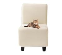 xotoa Fundas Multicolor for sillas sin Brazos, confeccionadas con Tejido elástico Mixto for Adaptarse a diversas Formas de sillas, con diseño de Borde Antideslizante.(Beige,1pcs)