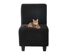 xotoa Fundas Multicolor for sillas sin Brazos, confeccionadas con Tejido elástico Mixto for Adaptarse a diversas Formas de sillas, con diseño de Borde Antideslizante.(Black,1pcs)