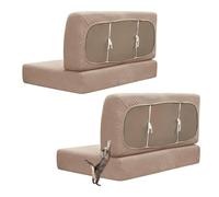 xotoa Juego de Fundas for Cojines de Comedor de Autocaravana - Jacquard de Color Liso, protección Completa y fácil Cuidado(Khaki,2pcs)