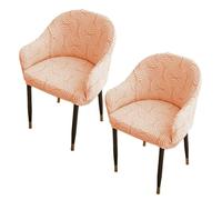 xotoa Juego de Fundas for sillas de Jacquard de Alta Elasticidad, Especialmente diseñadas for respaldos curvos, adecuadas for comedores y hogares.(Orange,2 Set)