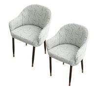 xotoa Juego de Fundas for sillas de Jacquard de Alta Elasticidad, Especialmente diseñadas for respaldos curvos, adecuadas for comedores y hogares.(Black White,2 Set)