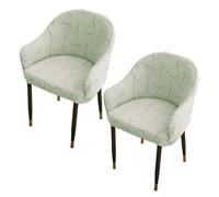 xotoa Juego de Fundas for sillas de Jacquard de Alta Elasticidad, Especialmente diseñadas for respaldos curvos, adecuadas for comedores y hogares.(Light Green,2 Set)