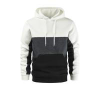 XOUSAEKM Sudadera con capucha para hombre, con forro polar, para gimnasio del Reino Unido, blanco, XL