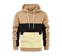 XOUSAEKM Sudadera con capucha para hombre, con forro polar, para gimnasio del Reino Unido, caqui, M