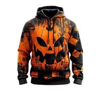 XOUSAEKM Sudaderas con capucha para hombre, casuales, de gran tamaño, estampadas, con bolsillo y cordón, holgadas, modernas, para atletismo, ligeras, cómodas, para Halloween, caqui, XL