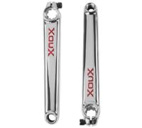 XOUX Grind BMX Crankset 175mm 3-Piece CR-Mo Cranks, 19mm, Chrome/Red