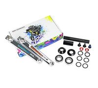 XOUX Titan BMX - Juego de bielas de 175 mm, placa cromada Cr-Mo, 3 piezas con eje de 19 mm y BB sellado, compatible con BMX y Cruiser de la vieja escuela