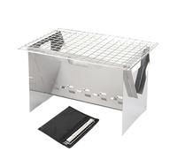 xowwyue Barbacoa Para Exterior,Equipo De Cocina Plegable Con Foso De Fuego Y Bolsa De Transporte,Parrilla De Barbacoa - Para Picnic, Playa, Senderismo, Fiestas Al Aire Libre, Cocina, Hoguera