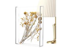 xowwyue Caja De Recuerdos De Flores En Acrílico - Portarretratos con Caja De Memorias para Flores Secas | Organizador De Mesa para Colección De Fotos Recuerdos Postales Y Entradas