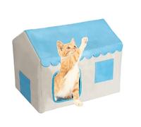 xowwyue Casa de refrigeración para mascotas, refugio para gatos callejeros, refugio cerrado aislado para perros pequeños, puerta trasera, césped, jardín, balcón, patio, todas las estaciones