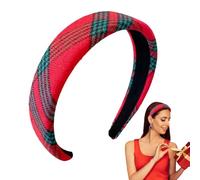 xowwyue Diademas De Navidad - Accesorio De Disfraz Rojo A Cuadros - Diadema Ancha Para Fiestas Navideñas - para Vacaciones Escolares Reuniones Familiares Celebraciones Estacionales Cenas Festivas