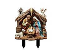xowwyue Escena De Belén De Metal para Exterior,Exteriores para Escena De Navidad | Inserto Decorativo Sagrado para Paisaje De Jardín Terraza Maceto Patio Granja Porche