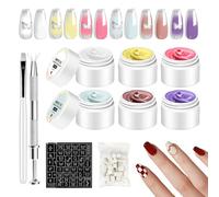 xowwyue Esmalte De Uñas Gel,Kit de Iniciación para Arte con Gel - Kit De Esculpido Sólido Natural Para Viaje Hogar Salón Familias Mujeres Principiantes