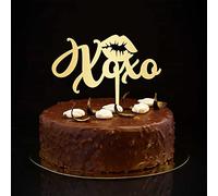 Xoxo - Decoración para tarta de boda dorada con texto en inglés "Mr And Mrs", diseño de silueta romántica de novia y novio, decoración de fiesta de compromiso, regalo de despedida de soltera, 6