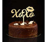 Xoxo - Decoración rústica para tartas de boda y compromiso, diseño retro de novia y novio, decoración para tartas de compromiso, novia, futura, regalos de boda, oro 6