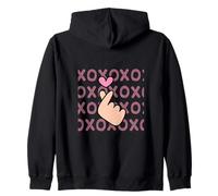 XOXO Heart and Finger Love Gesture Art Sudadera con Capucha