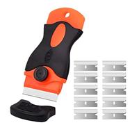 XOXVURI 1 Pieza Rasqueta Vitroceramica, Raspador de Cristal, Kit de Raspador Universal y 10 Cuchillas de Repuesto, Práctico y Fácil de Usar