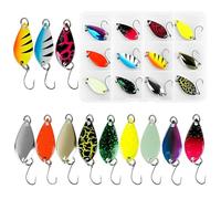 XOXVURI 12 Piezas Señuelos De Trucha Cucharas De Pesca De Metal Señuelos Spinning Cucharillas Pesca Kit Cebos Artificiales Articulos De Pesca Para Pesca De Charca Y Perca Spinning