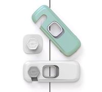 XOXVURI 2 Pcs Paquete Cerraduras De Nevera Pestillo De Refrigerador Para Niños Niños Pequeños Y Niños Cerradura De Puerta De Congelador A Prueba De Niños Y Bebés Para Armarios Y Cajones Verde Gris