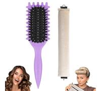 XOXVURI Bounce Curl Brush Y Heatless Curls Cepillo Multifuncional Para Rizos Define Styling Brush Cepillo Para Definir Rizos Cepillo Para Cabello Rizado Para Peinar Dar Forma