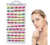 XOXVURI Paquete de 12 pulseras de amistad para niñas, pulsera ajustable para niñas y mujeres, cuerda